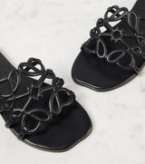 Loewe Petal Anagram Slide in Black Calfskin 2