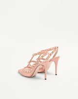 Valentino Rockstud Lace Pump with Straps 3