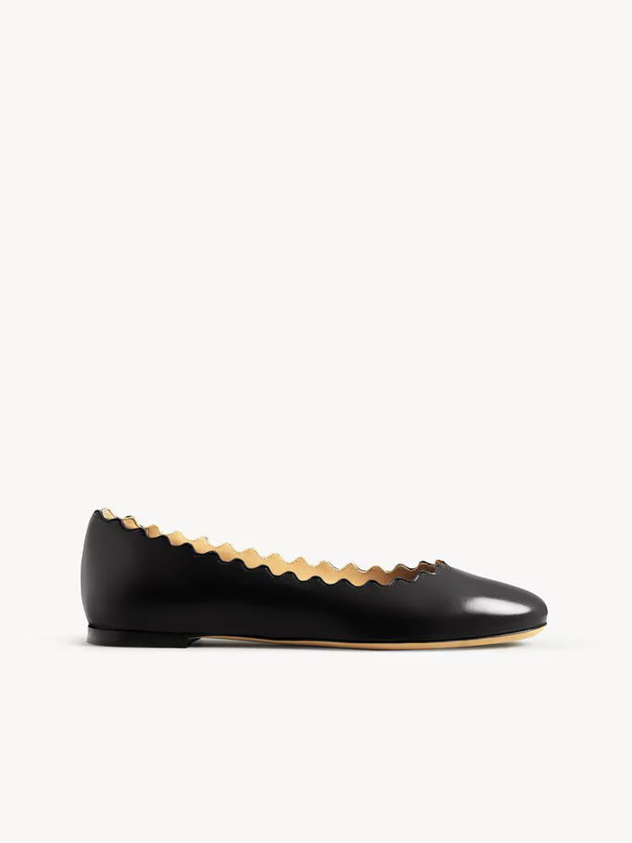 Chloé Lauren Scalloped Ballerina — Black