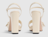Gucci platform Sandal With Double G Beige 2
