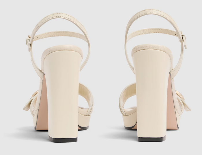 Gucci platform Sandal With Double G Beige