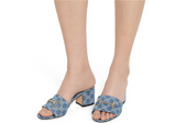 Gucci Platform Slide Sandal With Horsebit Blue Denim 2
