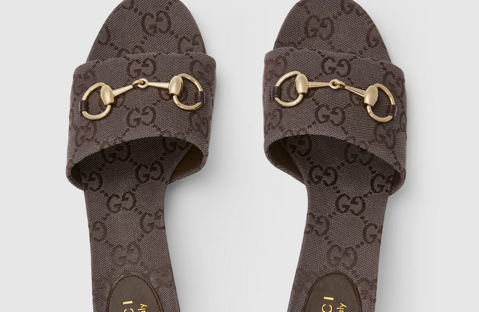 Gucci Platform Slide Sandal With Horsebit Dark Brown