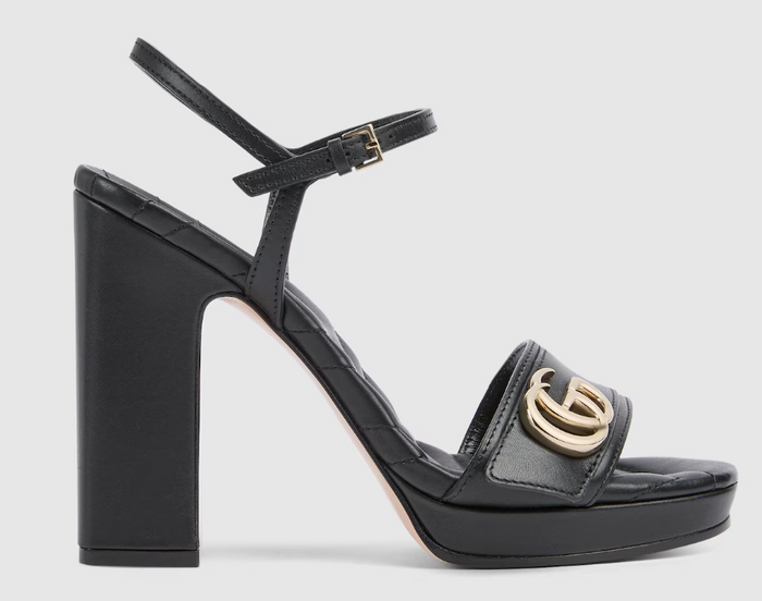 Gucci platform Sandal With Double G Black