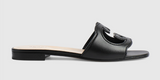 Gucci Slide Sandal With Interlocking G Black 1