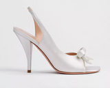 Dior Bow Heeled Slingback Sandal White 1