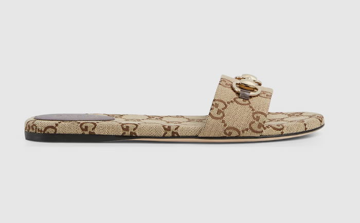 Gucci Slide Sandal With Horsebit Brown
