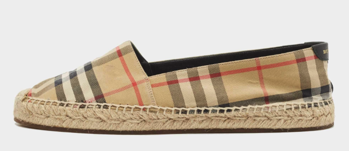 Burberry Vintage Check Canvas & Leather Sandal — Beige Check