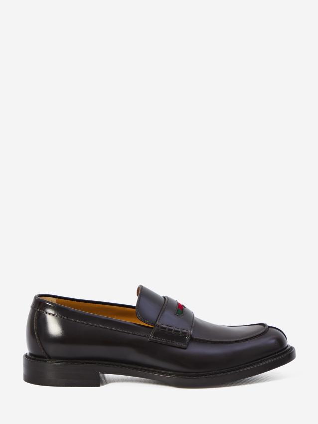 Gucci Como Loafer, Leather Black With Web Detail