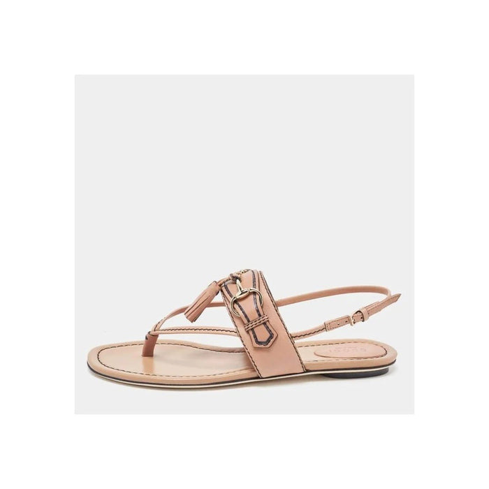 Gucci Flat Shoes Calf Leather/Leather Sole Pink & Nude