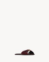 YSL Babylone Slides in Smooth Leather Vintage Bordeaux 3