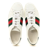 Gucci Calfskin Crocodile Web Ace Sneakers White Green 4