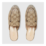 Gucci Glitter Princetown Slippers Beige & Brown GG 2