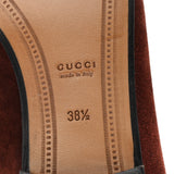 Gucci Velvet GG Monogram Horsebit Jordaan Loafers Blue Brown Suede 7