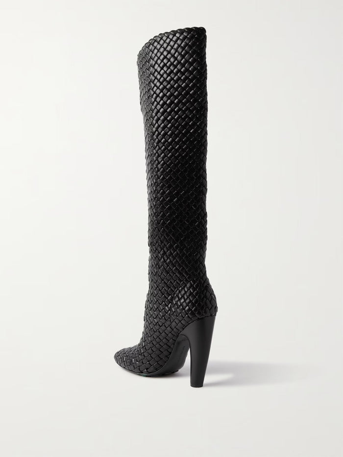 Bottega Veneta Intrecciato Leather Knee Boots