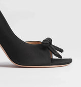Dior Bow Heeled Slingback Sandal Black 2