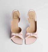 Dior Bow Heeled Slingback Sandal Pink 4