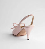 Dior Bow Heeled Slingback Sandal Pink 2