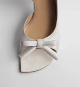 Dior Bow Heeled Slingback Sandal White 3