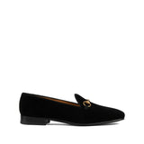 Gucci Horsebit-Embellished Webbing-Trimmed Suede Loafers Black 1