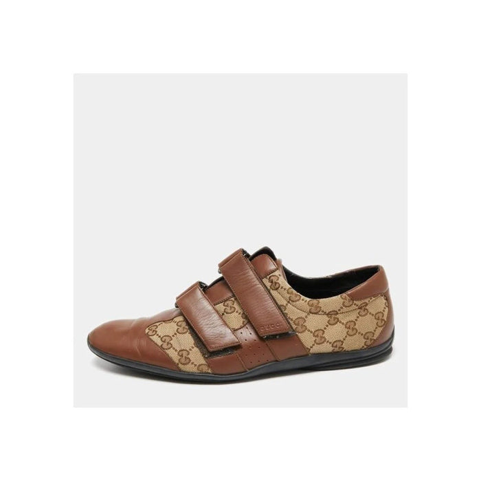 Gucci Rochelle Leather Sneakers Brown