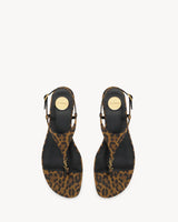 YSL Cassandra Sandals in Leopard Grossgrain 2