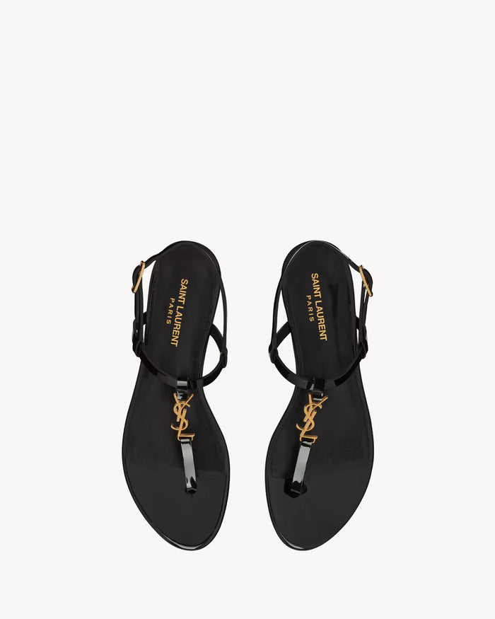 YSL Cassandra Sandals in Patent Leather