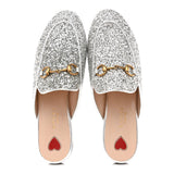 Gucci Glitter Princetown Slippers Silver 2