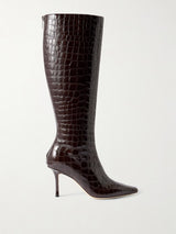 Jimmy Choo Agath Croc-Effect Leather Knee Boots 3