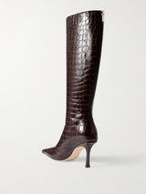 Jimmy Choo Agath Croc-Effect Leather Knee Boots 1
