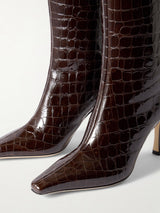 Jimmy Choo Agath Croc-Effect Leather Knee Boots 2