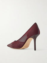 Jimmy Choo Love 85 Crystal-Embellished Leather-Trimmed Mesh Pumps 2