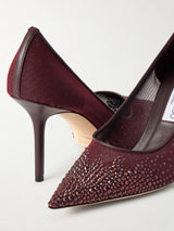 Jimmy Choo Love 85 Crystal-Embellished Leather-Trimmed Mesh Pumps 4
