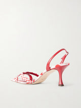 Jimmy Choo Elsy 70 Leather-Trimmed Twill Slingback Sandals 1