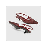 Gucci Crystal GG Monogram Slingback Pumps Burgundy & Red 2