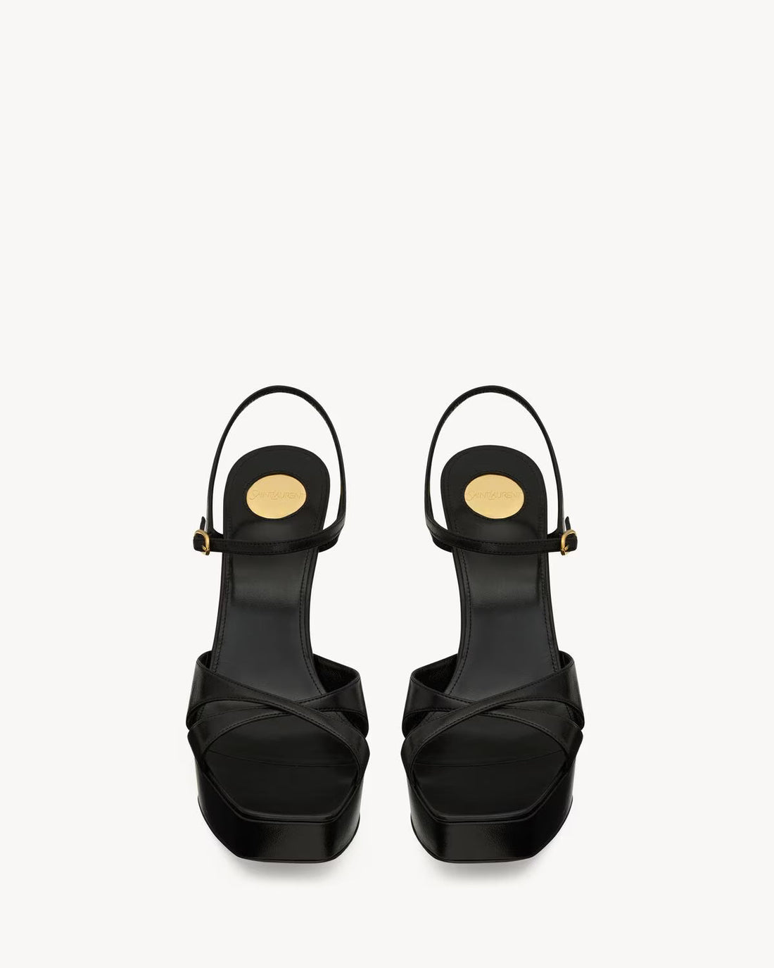 YSL Debbie Platform Sandals in Smooth Leather