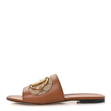 Gucci Horsebit Slide Sandals Beige & Ebony GG 1