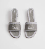 Dior Dentelle Heeled Slide Trianon Gray 1