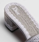Dior Dentelle Heeled Slide Trianon Gray 2