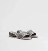 Dior Dentelle Heeled Slide Trianon Gray 3