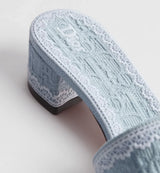 Dior Dentelle Heeled Slide Sky Blue 2