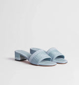 Dior Dentelle Heeled Slide Sky Blue 3
