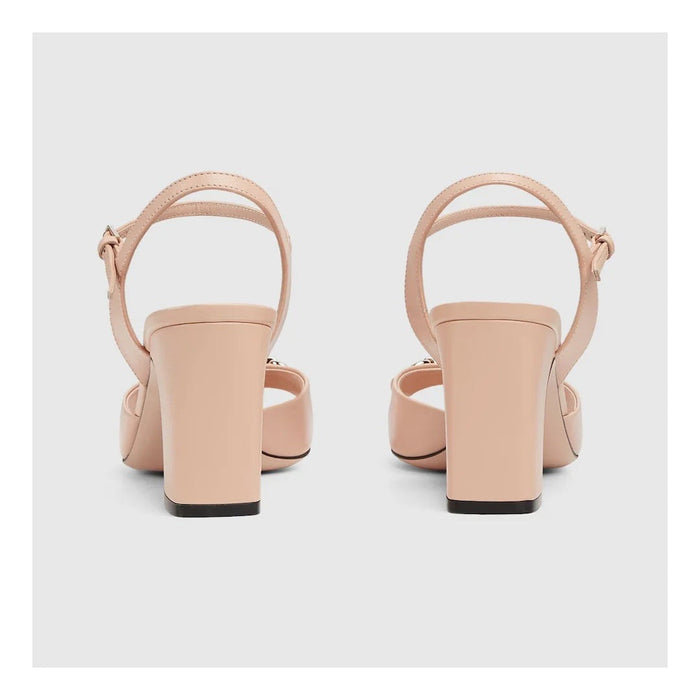 Gucci 80mm Horsebit Sandals Nude & Pink