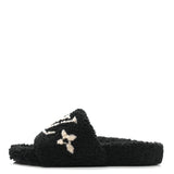 Louis Vuitton Shearling Bom Dia Flat Mule in Black 1