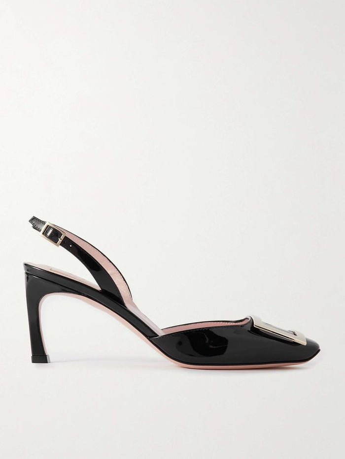 Roger Vivier Belle Vivier Patent Slingback — Black
