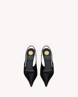 YSL Vendome Slingback Pumps In Glazed Leather 2