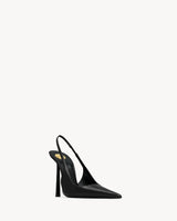 YSL Vendome Slingback Pumps In Glazed Leather 3