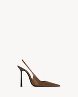 YSL Vendome Slingback Pumps In Glazed Leather 1
