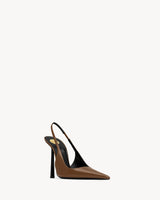 YSL Vendome Slingback Pumps In Glazed Leather 5