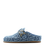 Fendi Feel FF Buckled Mule in Blue Denim Jacquard 1